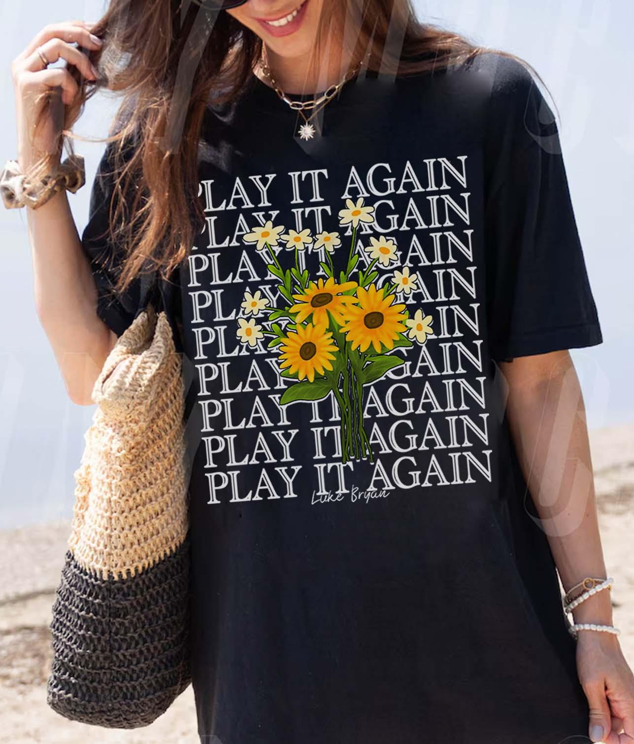 Cute Country Music T-Shirt-Luke-Play it again-Comfort Color tshirt tee shirt gift